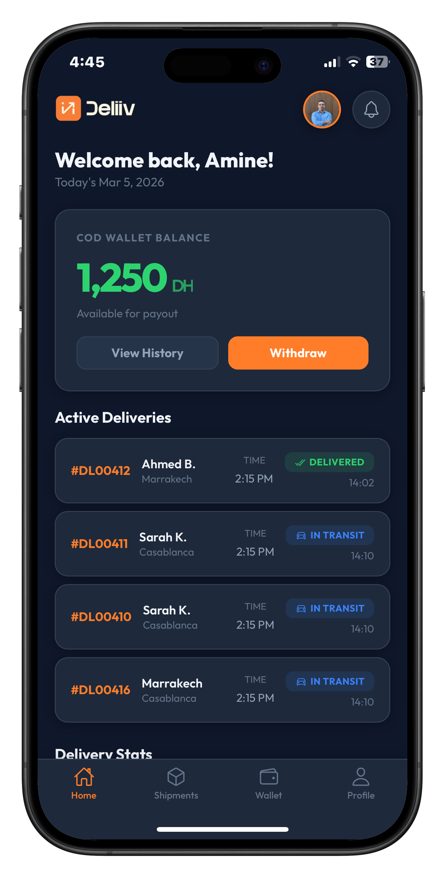 Deliiv — Dashboard Vendeur